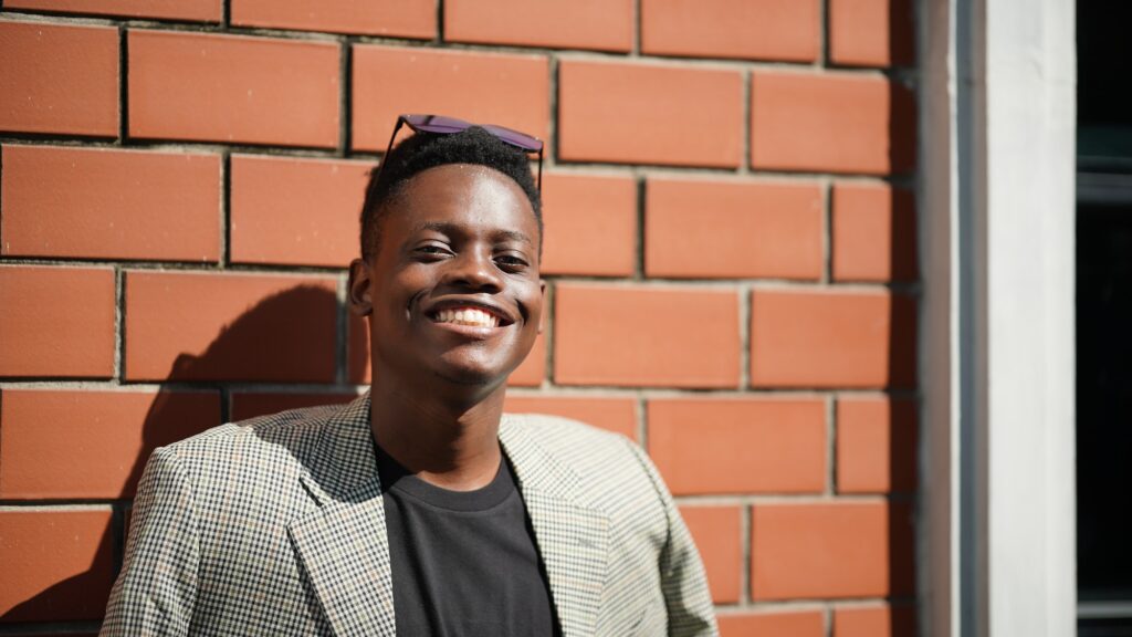 Portrait of a confident young black guy